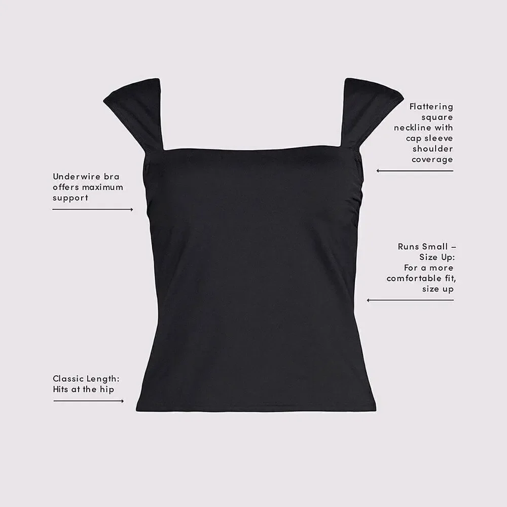 Land's End Plus Size square neck underwire Tankini top
Rich Olive Green Various - Picture 6 of 7